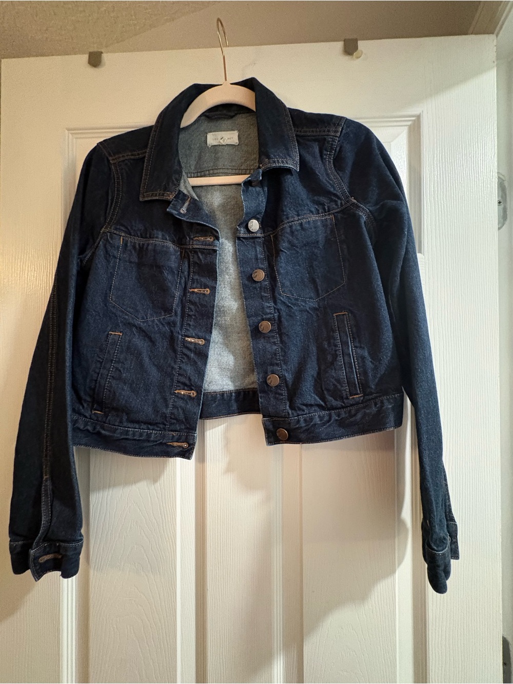 Lou & Grey Dark Blue Denim Jacket - Cropped Trucker